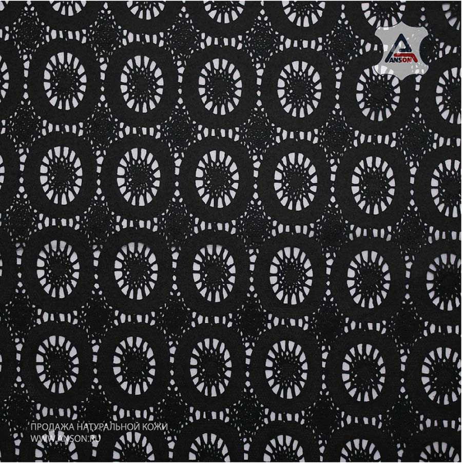 Кожа с лазерной перфорацией &quot;Италия&quot; Laser Premium Black