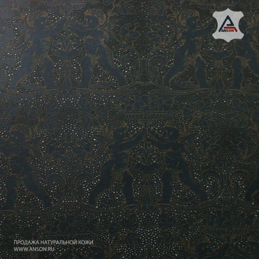 Кожа с лазерной перфорацией &quot;Италия&quot; Laser Angel Black