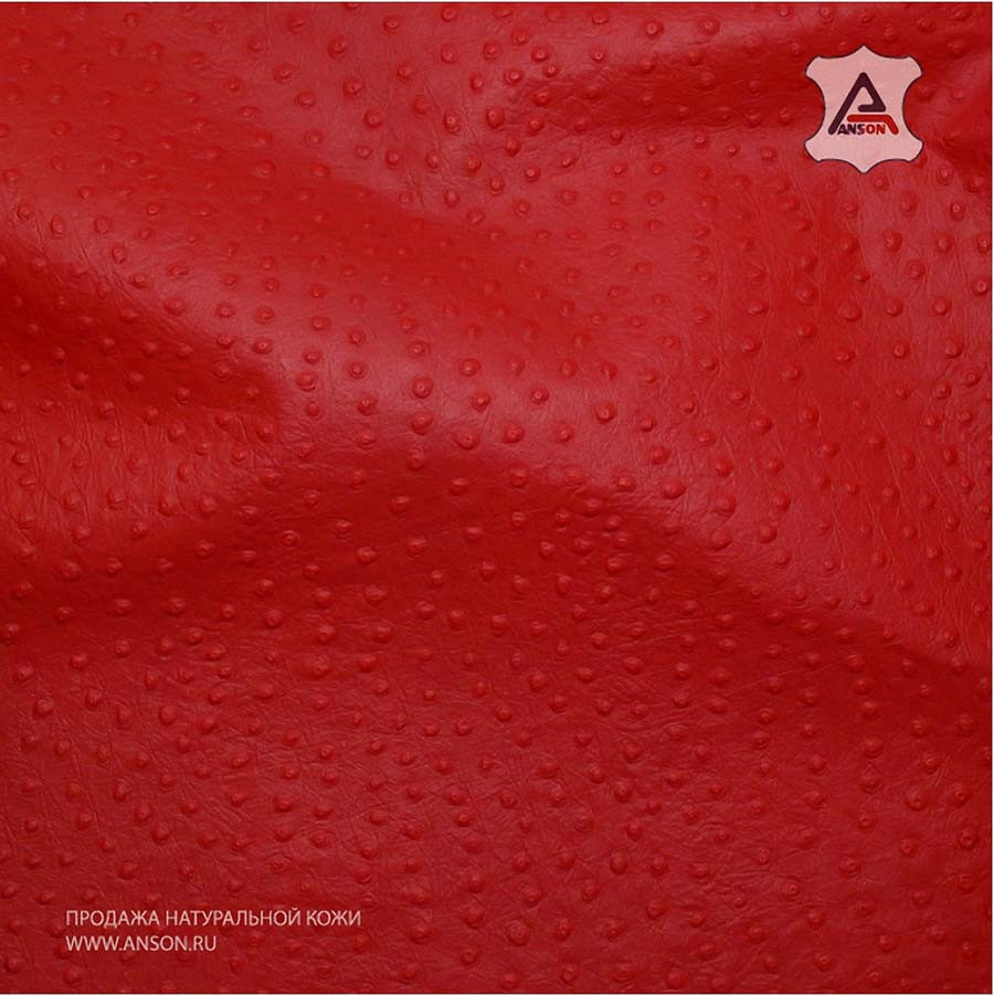 Кожа с тиснением  &quot;Италия&quot;Stampo Reptil Struzzo Red